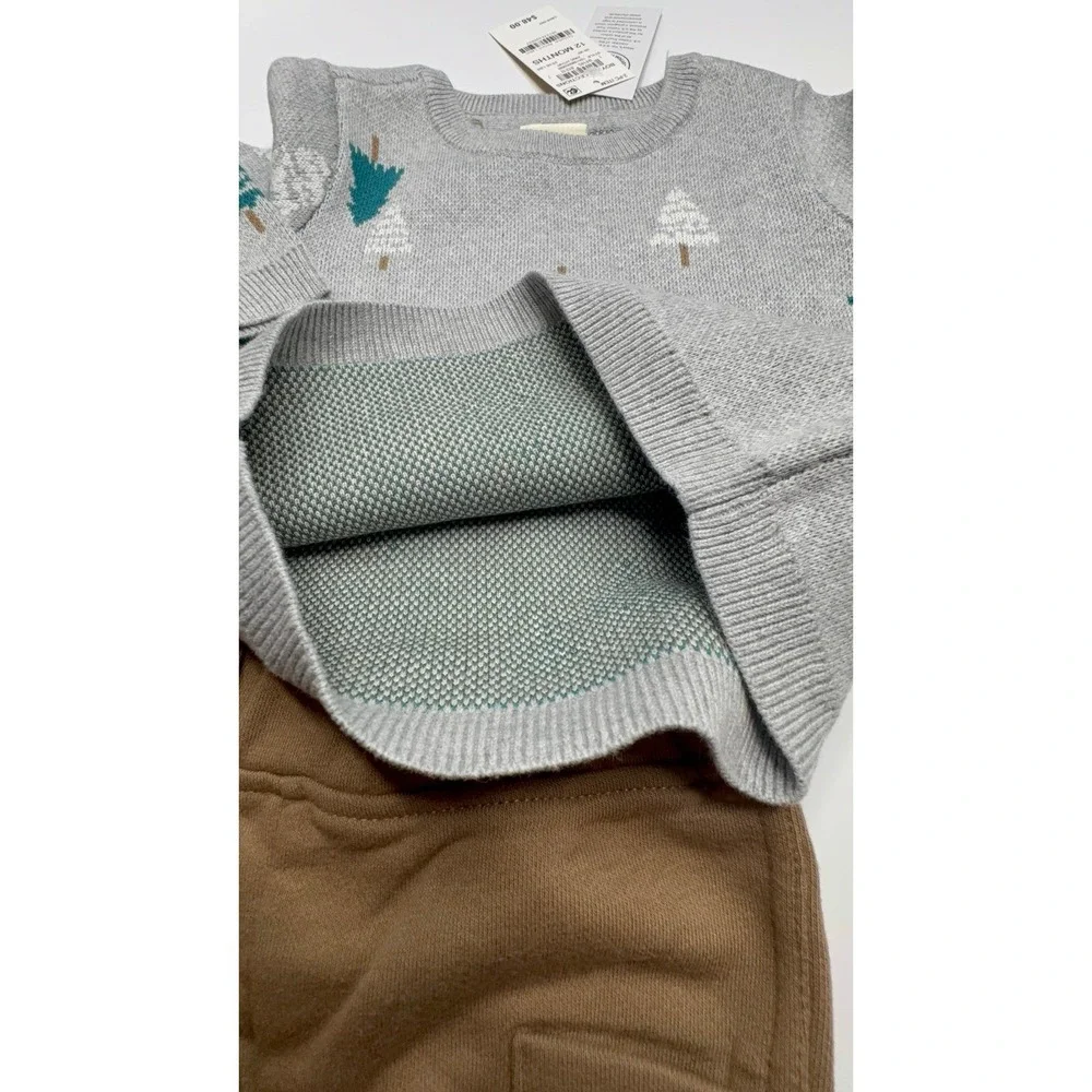 NEW 2-piece baby boy size 12 months First Impressions soft sweater/pants outfit